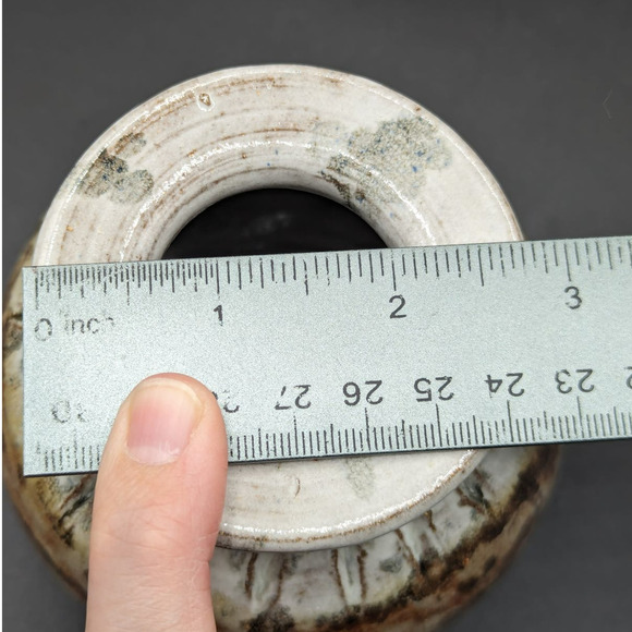 Vintage Hand Thrown Glazed Art Pottery Vase Signed Thorson 1993 - Picture 9 of 13